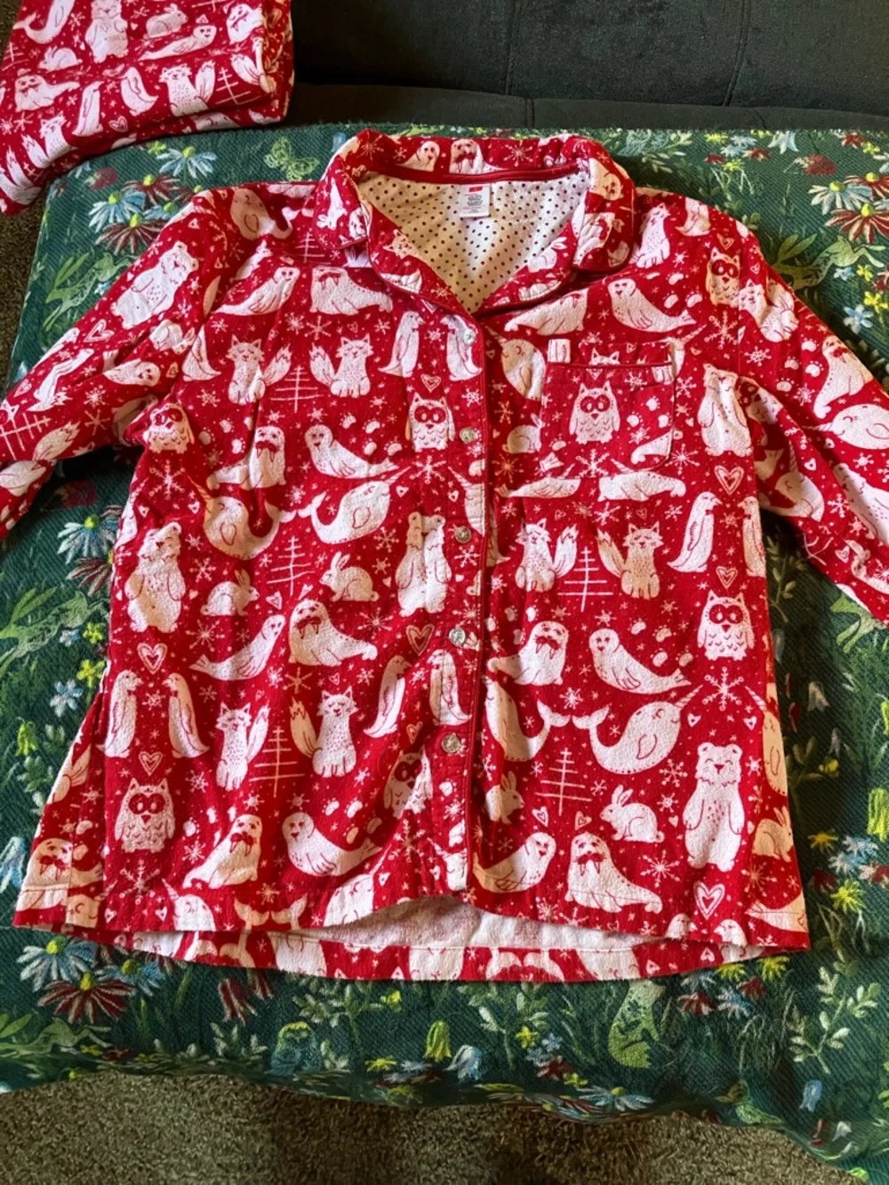 Target Red Holiday Animal Print Pajama Set - Picture 3 of 3